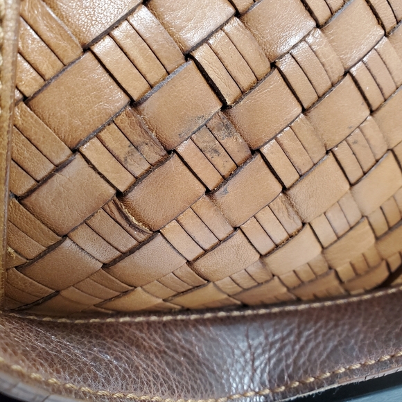 Cole Haan Bag Satchel with center Heritage Weave Tan Leather - Picture 6 of 16